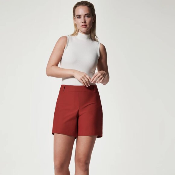 NWT SPANXSunshine Shorts, 6" COLOR: DARK CHERRY UPF 50+ - Picture 1 of 9